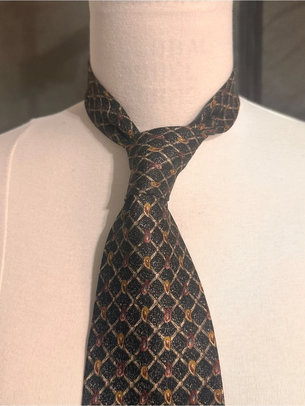 Bugatti Mens Tie Grey & Mauve Paisley Necktie Silk Office Party Wedding